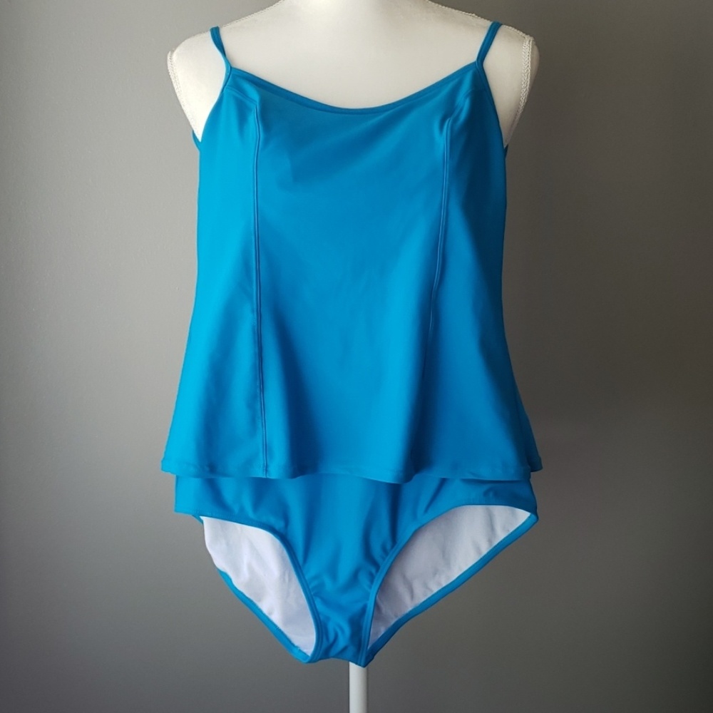 Blue one piece swim suit